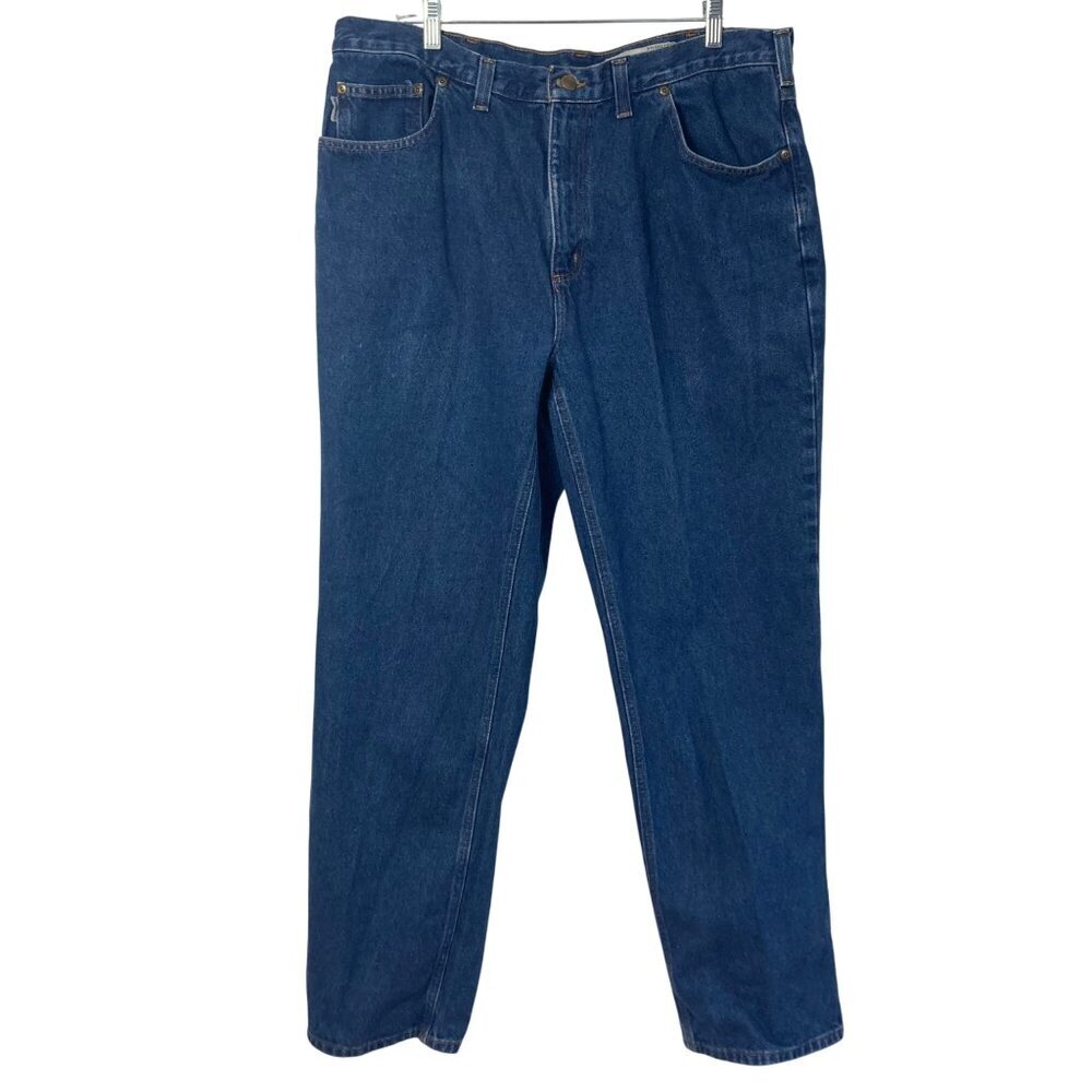 Carhartt Mens Relaxed Fit Jeans 38x32 100% Cotton Made In Mexico